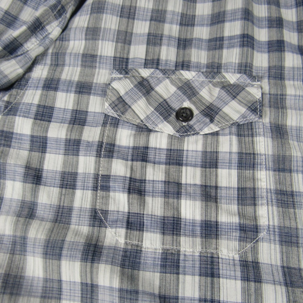Blue Pronto Uomo Mens XXL Blue Plaid Modern Fit Cotton Button Down Shirt - Picture 12 of 14